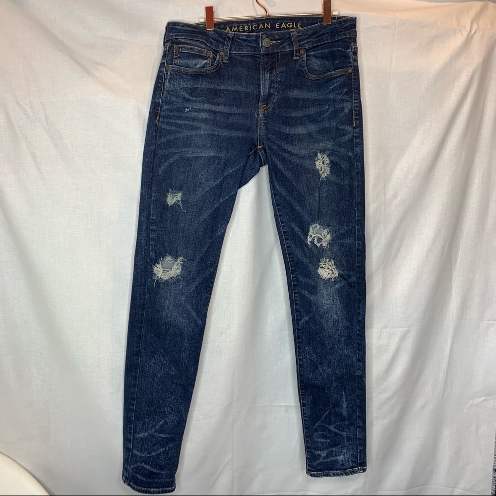 American eagle skinny jeans distressed denim